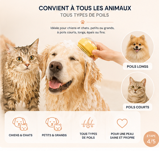 FURVAC™ Brosse de Bain 2-en-1 avec Distributeur de Shampoing
