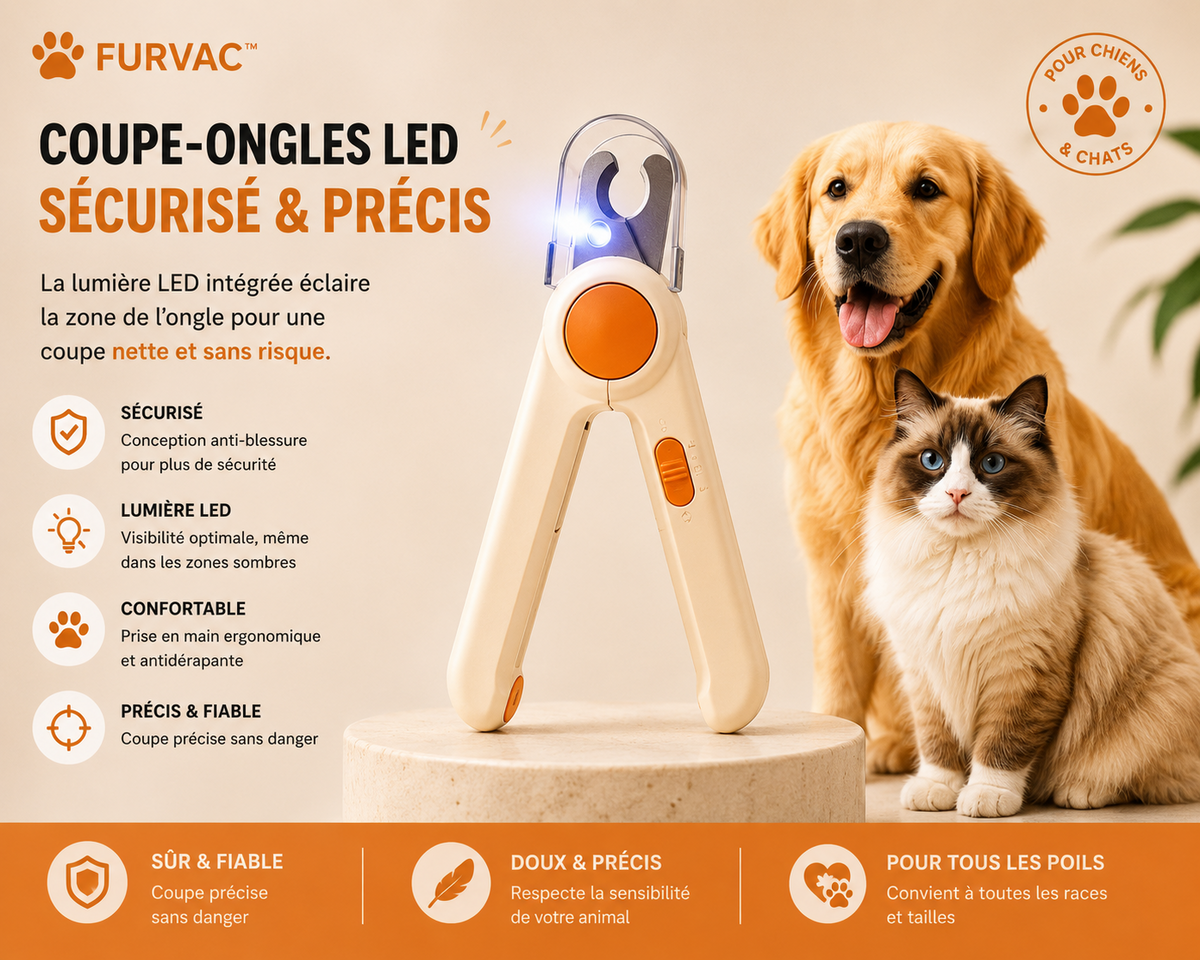 FURVAC™ Coupe-Ongles LED pour Animaux