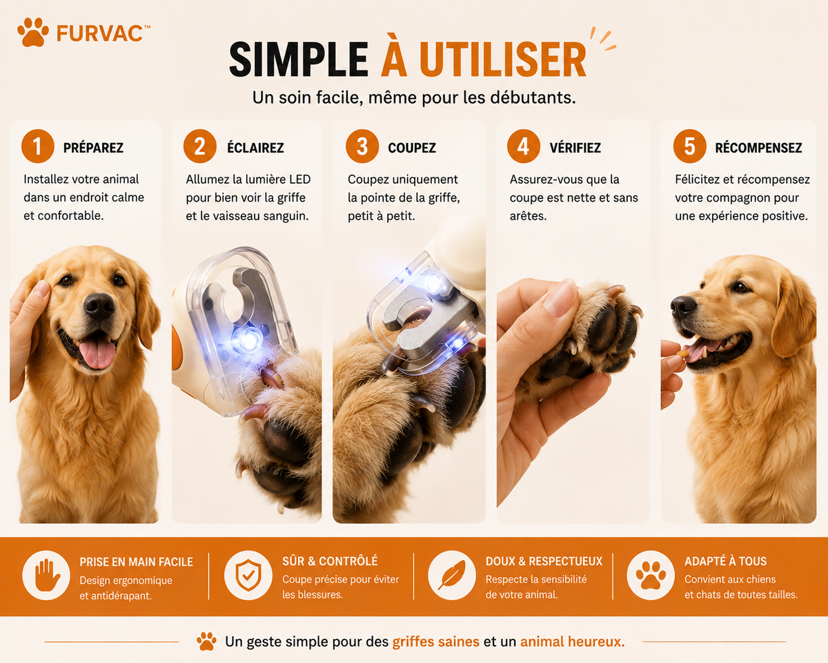 FURVAC™ Coupe-Ongles LED pour Animaux