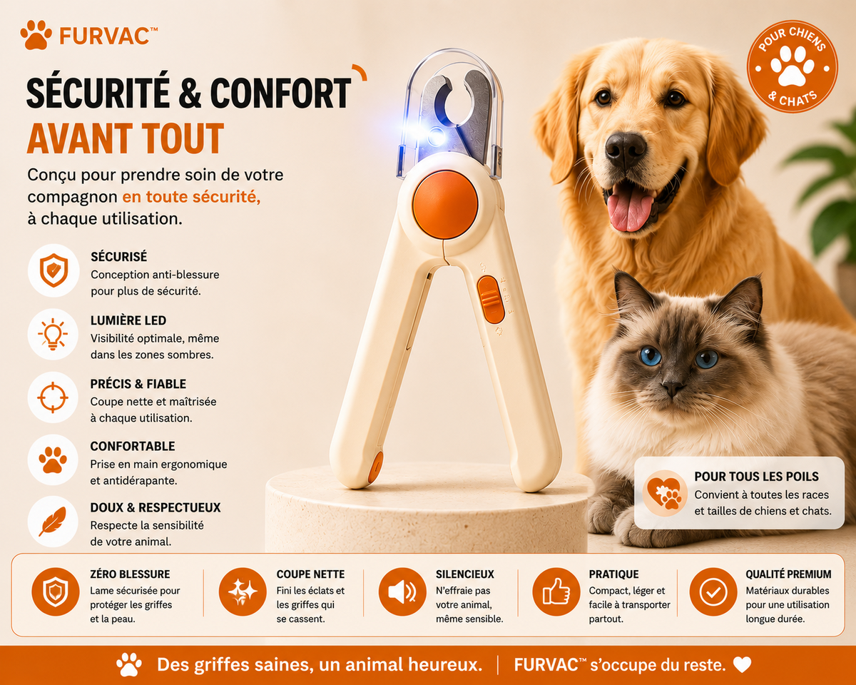 FURVAC™ Coupe-Ongles LED pour Animaux